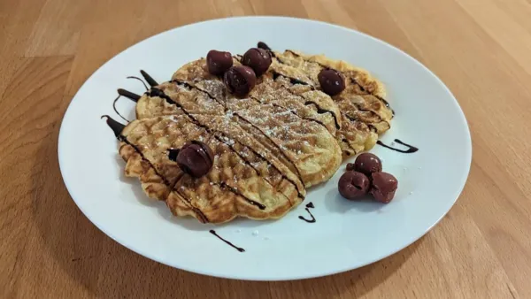 Waffel mit Reis